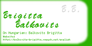 brigitta balkovits business card